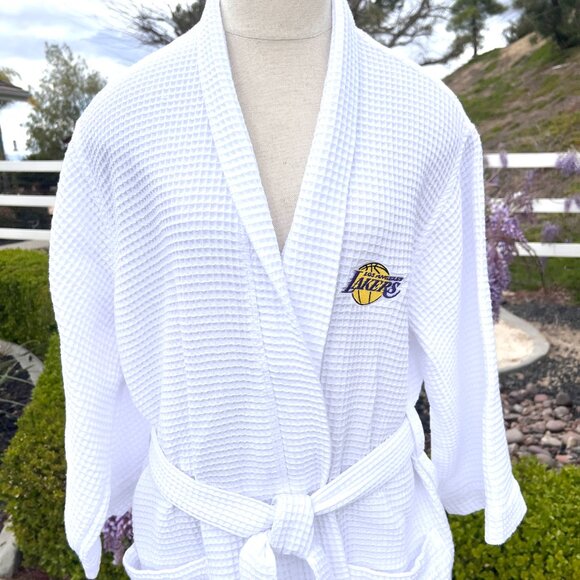 Lakers - Robe - White Waffle Weave - Like New - OS - Unisex - Picture 1 of 11